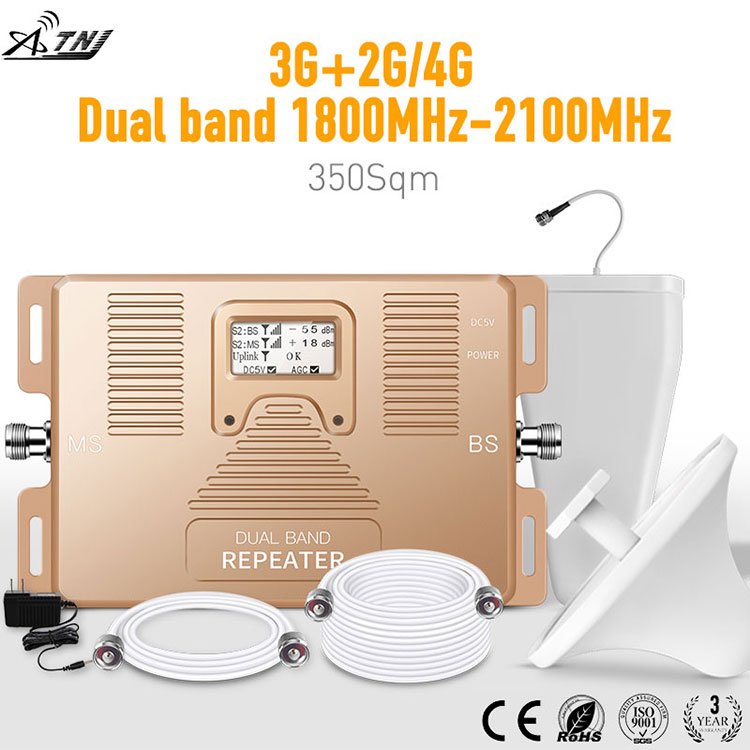 ATNJ hot sale 1800/2100mhz cellular networks 2g 3g/4g mobile phone signal booster
